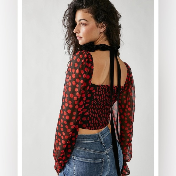 FREE PEOPLE | BNWT Parker top in red | size medium - Picture 3 of 8